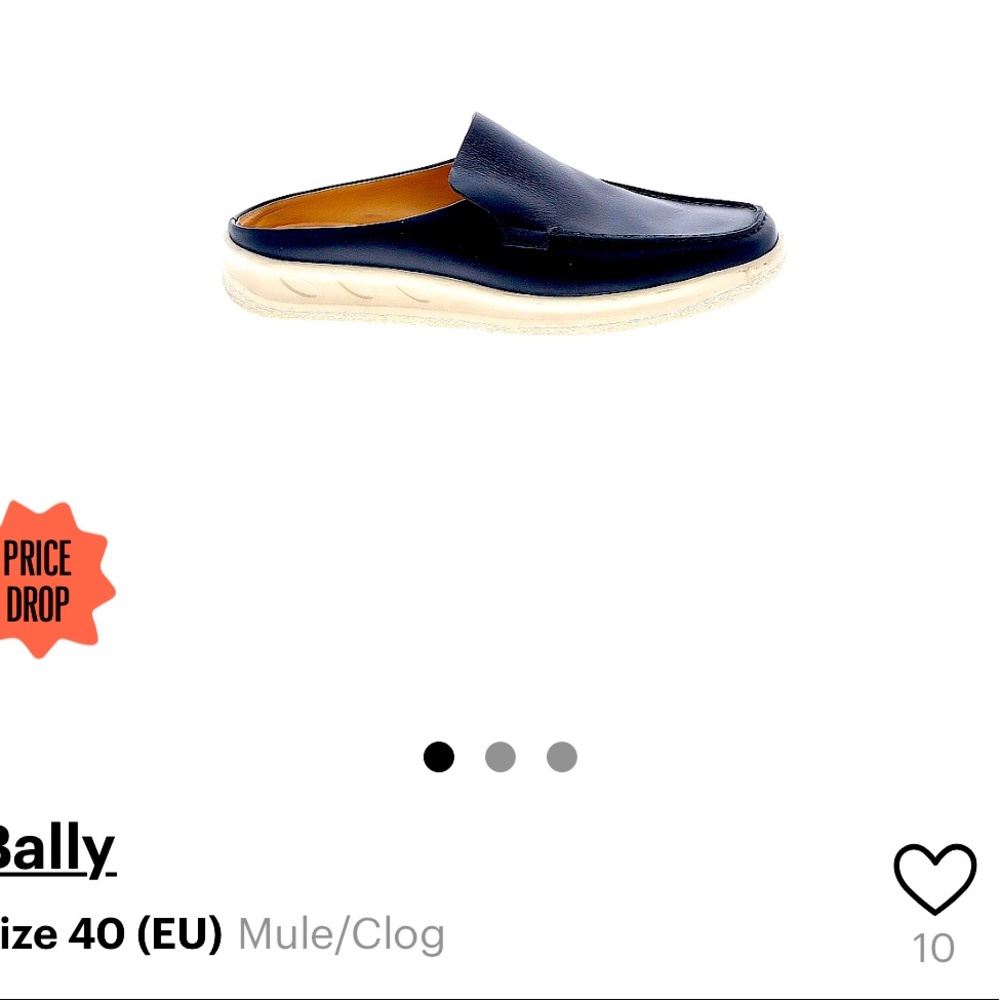 Size 40 Beautiful Bally’s Navy Blue Mule.